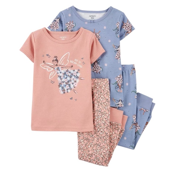 Carter's pajamas set 4-piece mix and match pajamas fairy and ballerina size 3T - Picture 1 of 14